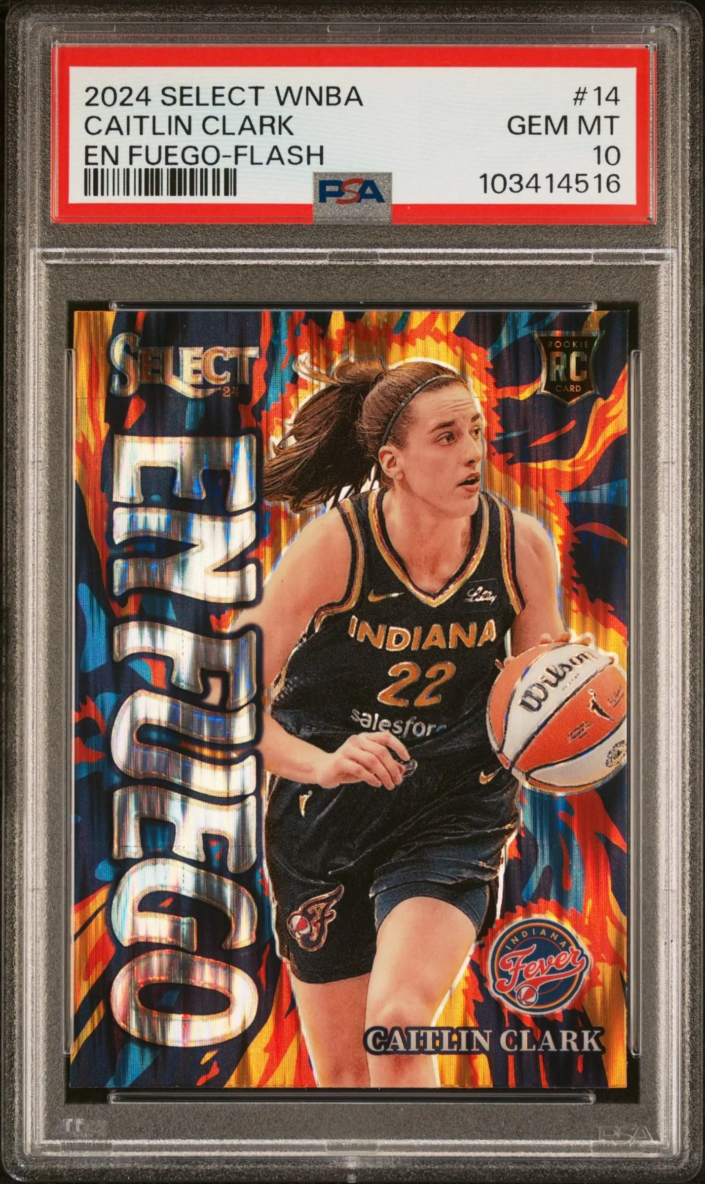 Product image for 2024 Panini Select Wnba En Fuego #14 Caitlin Clark En Fuego-Flash PSA 10