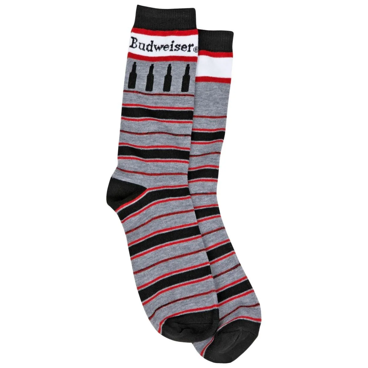 Product image for MENS SOCKS Budweiser Bottles and Stripes Crew Socks