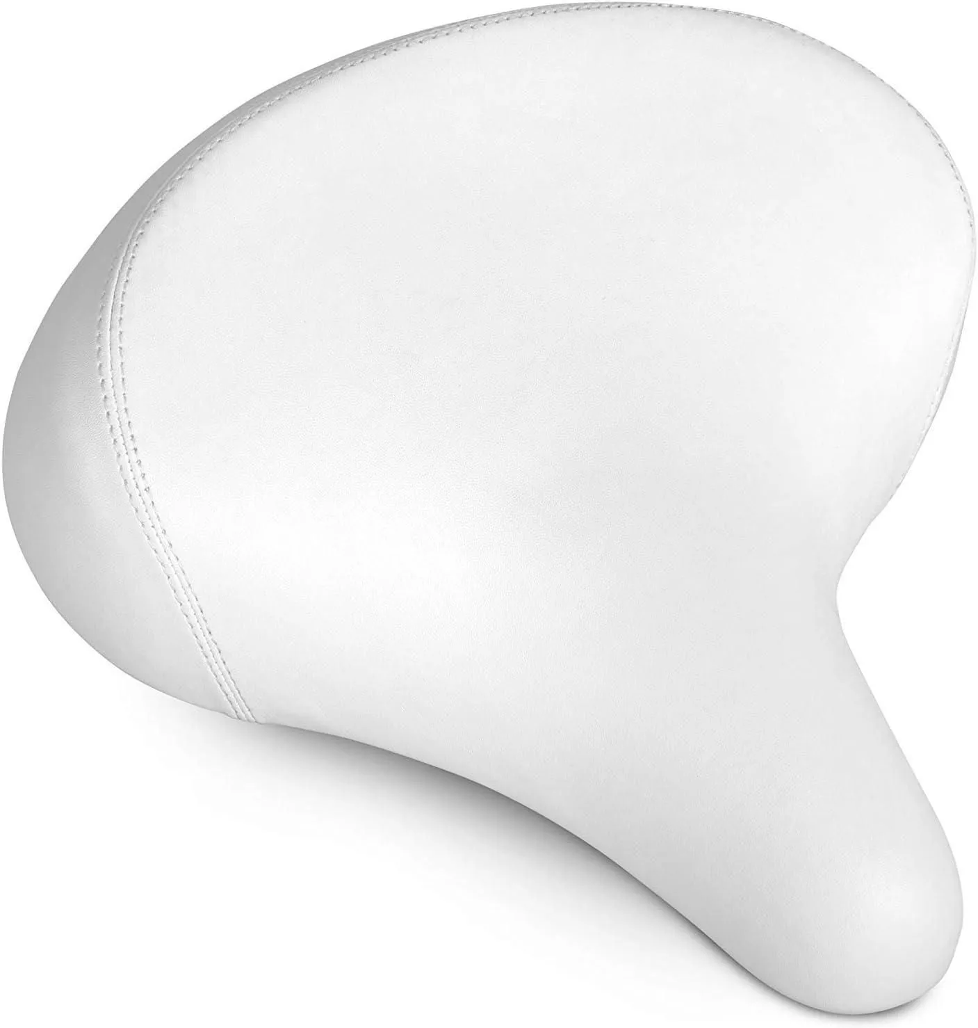 Product image for Bikeroo Wide Cruiser Saddle - Comfort Seat, Steel Spring, Memory Foam, White