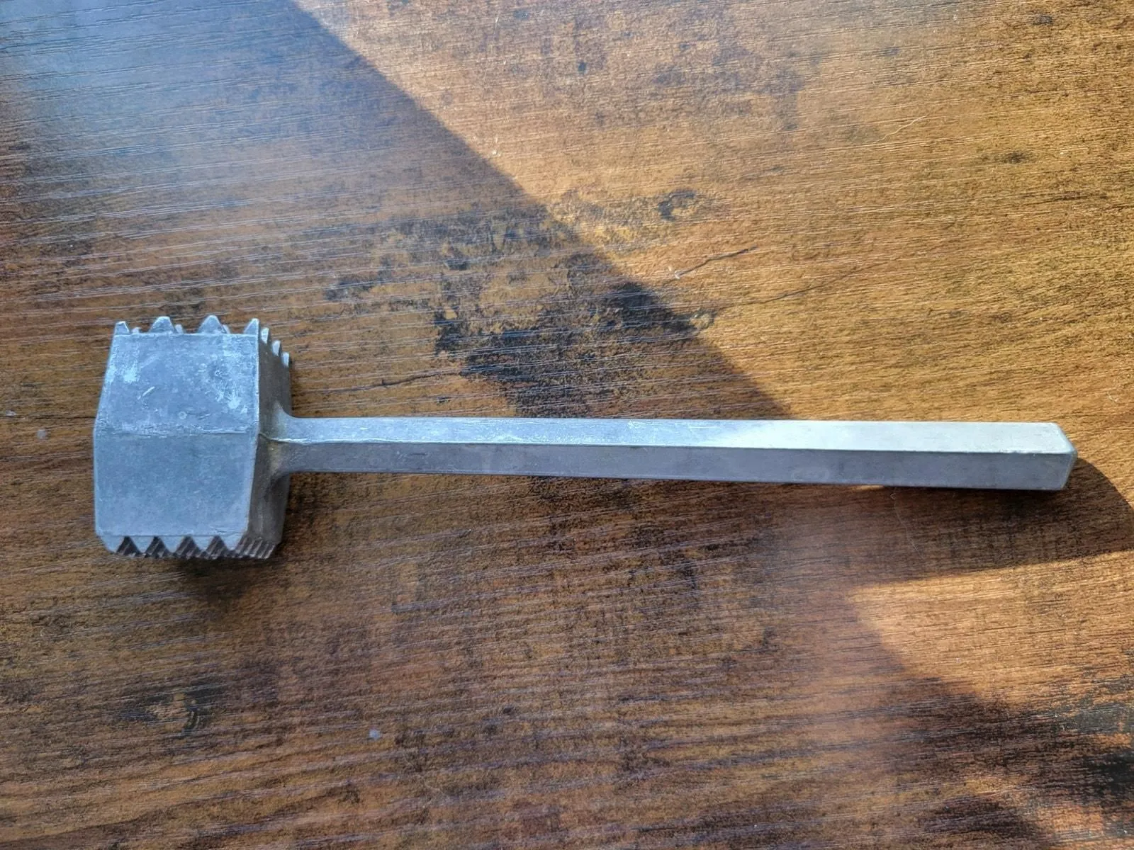 Product image for Vintage Aluminum 8" Meat Tenderizer -Fine/Coarse Pounder - Taiwan - pre-owned---good