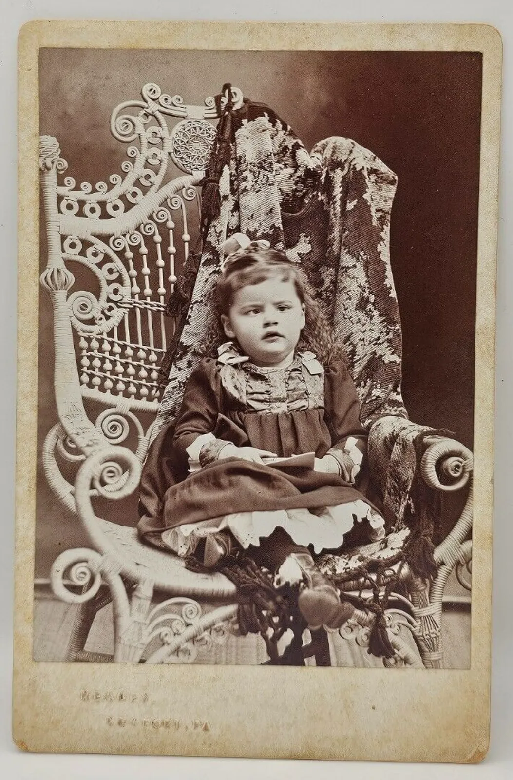Product image for Antique Cabinet Card Cross-Eyed Young Girl