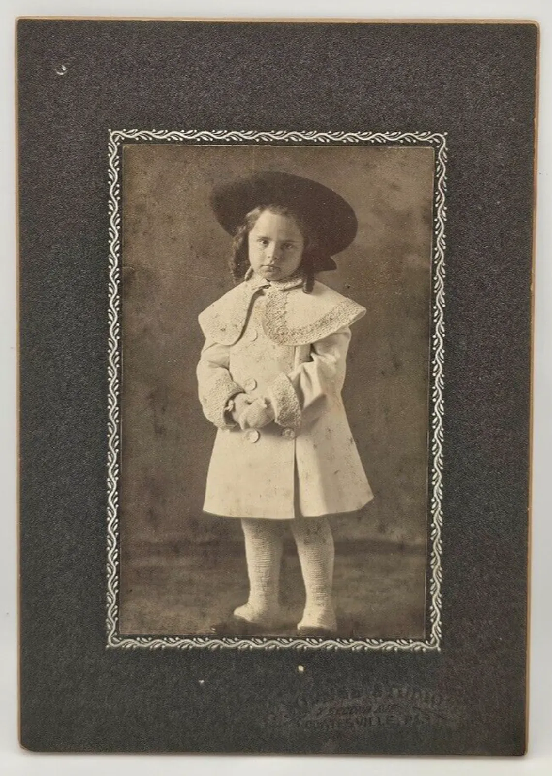 Product image for Antique Cabinet Card Young Girl Coatsville, Pennsylvania