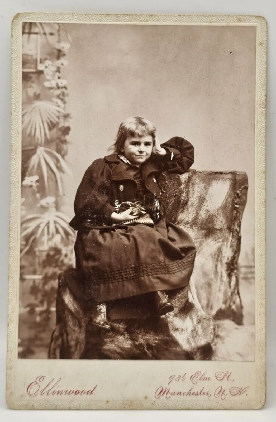 Product image for Antique Cabinet Card Young Girl Manchester New Hampshire