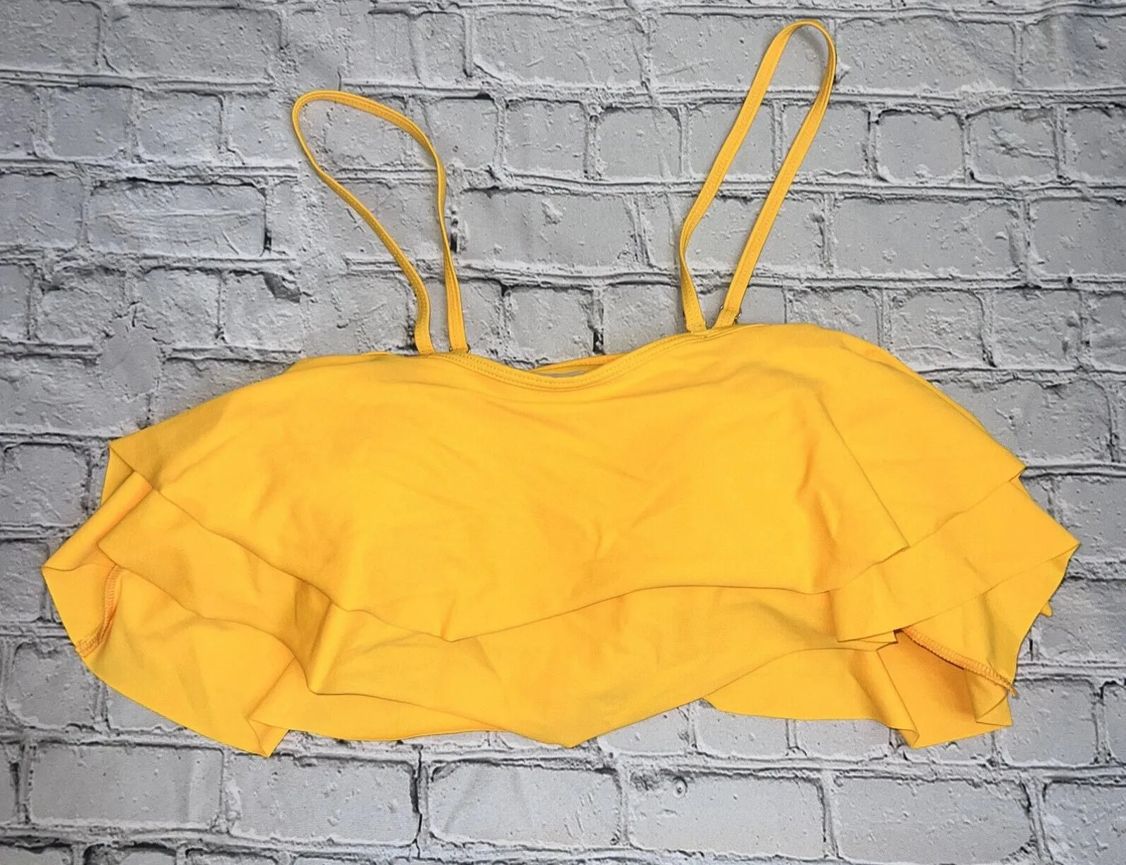 Product image for Women's Flouncy Tiered Padded Bikini Top Orange Size Small ~New - new-without-tags - Unbranded
