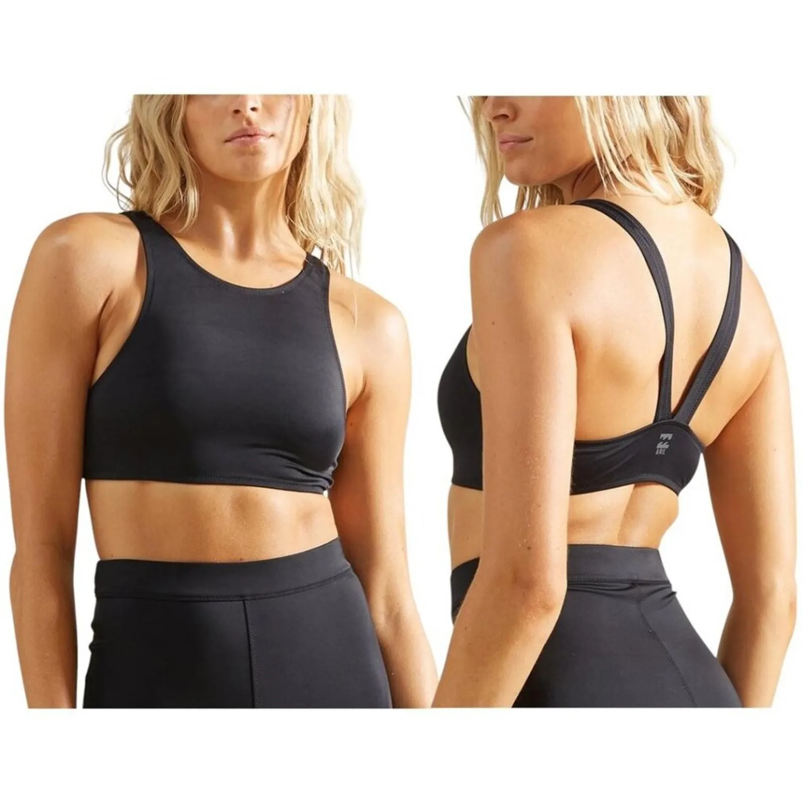 Product image for Billabong A/Div High Neck Bikini Top Black Size Medium NWOT $79 MSRP - new-without-tags - Billabong