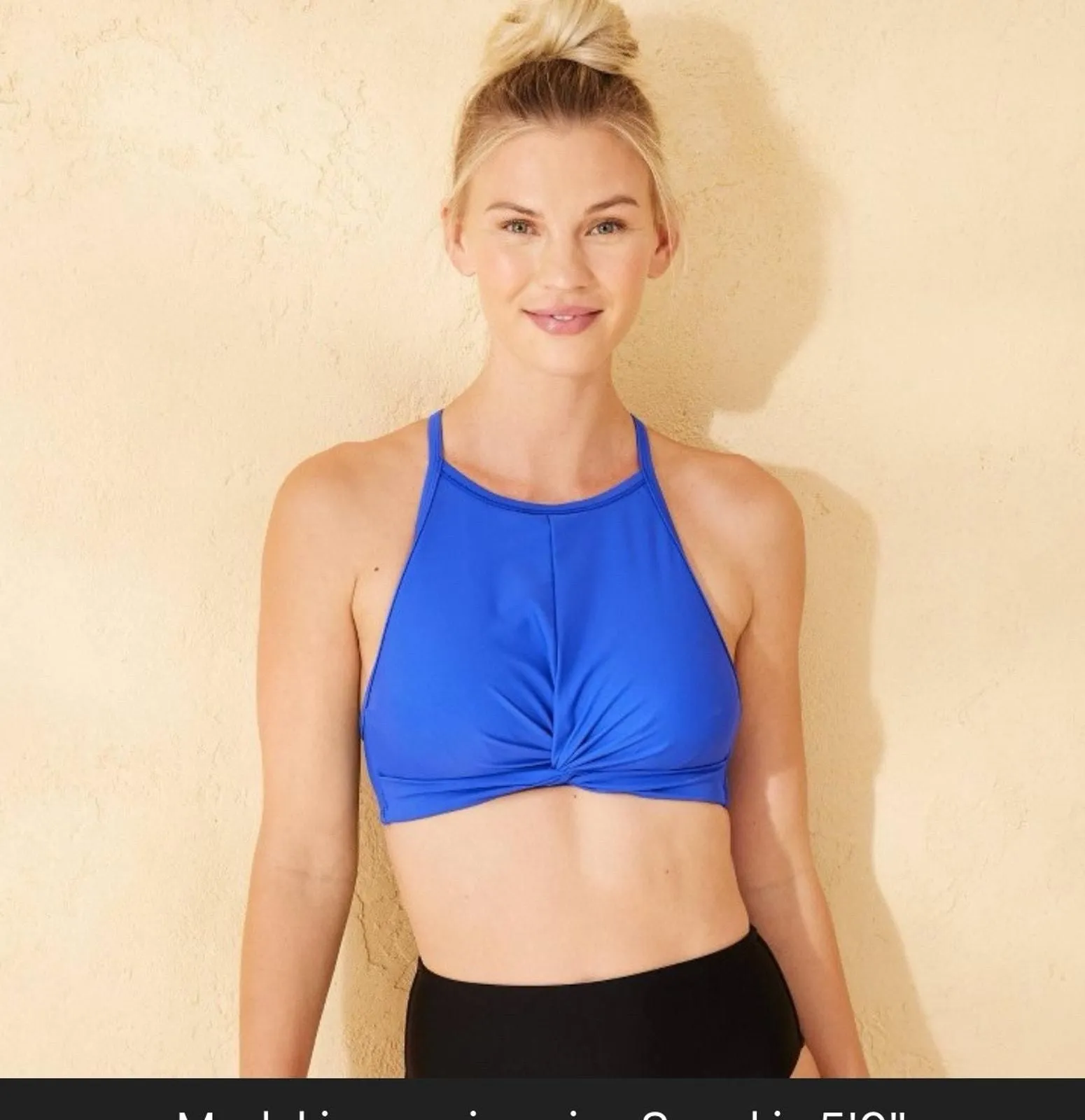 Product image for Shade & Shore High Neck Twist-Front Bikini Top Womens Small - new-with-tags - Shade & Shore