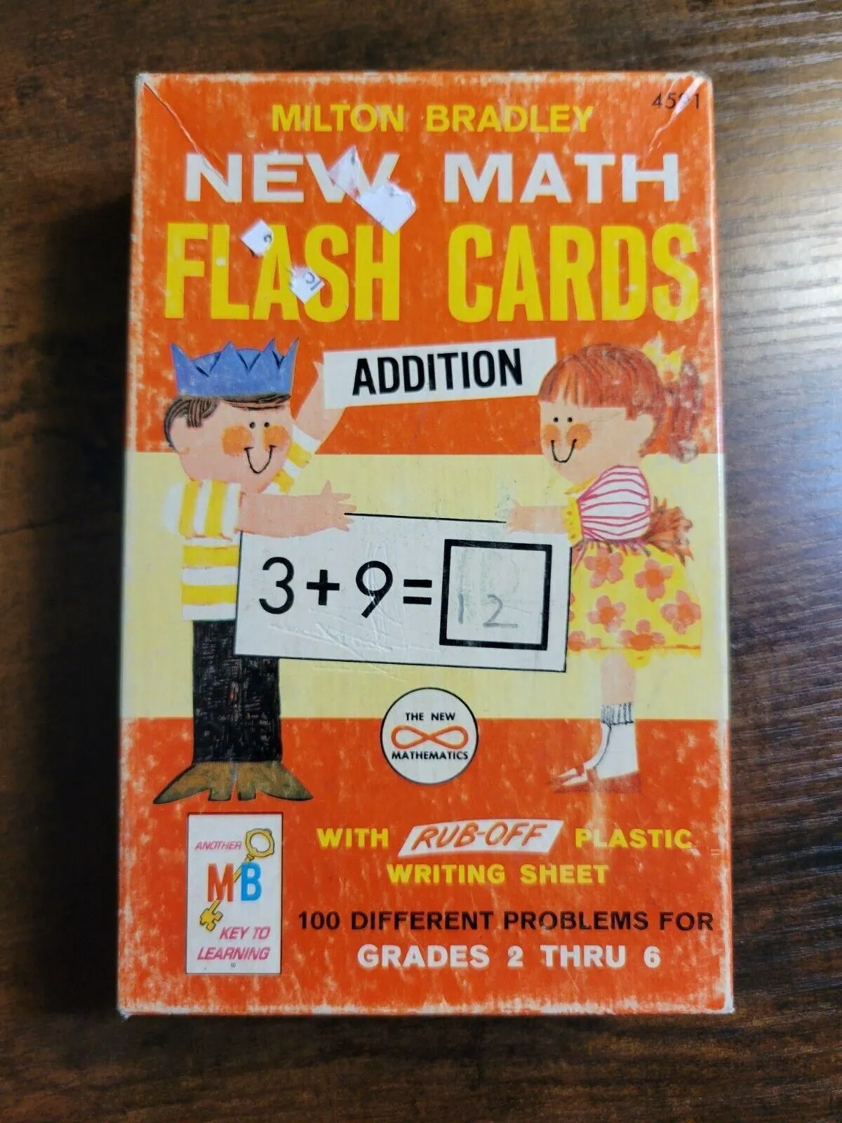 Product image for Vintage 1965 Milton Bradley New Math Flash Cards Addition #4591 Grades 2-6