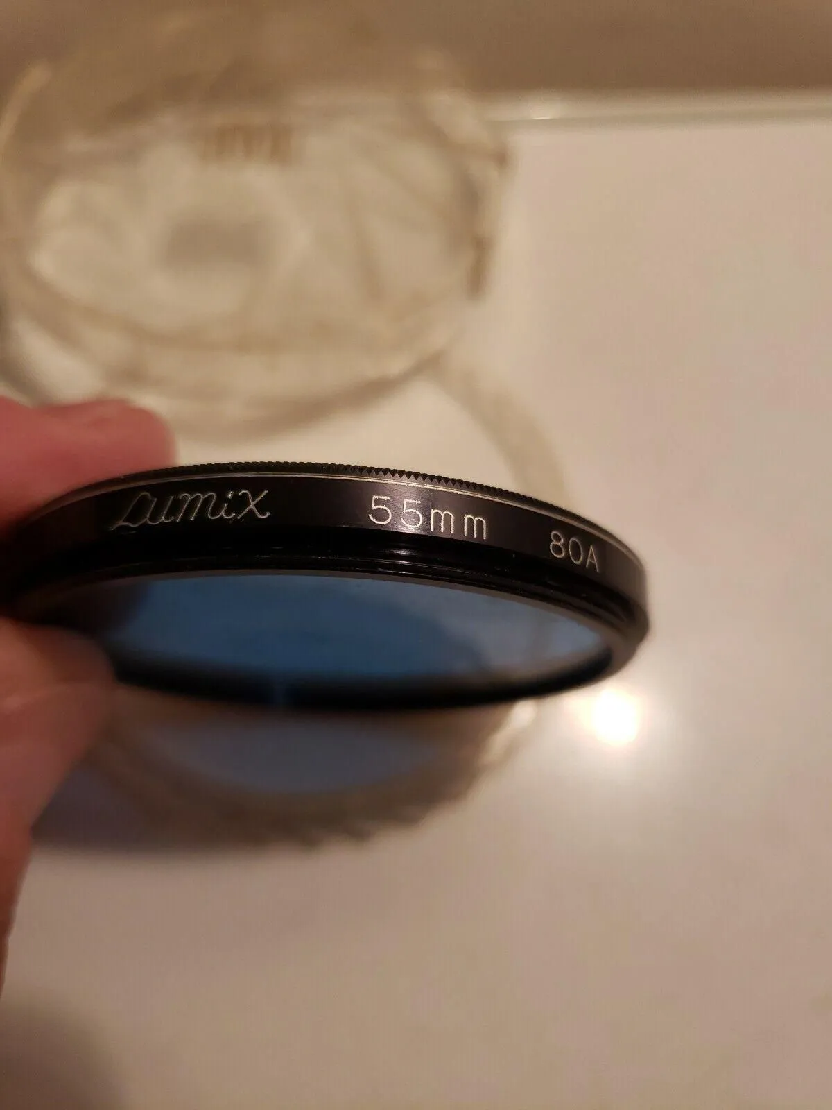 Product image for Lumix 55mm 80A Blue Filter, Made in Japan, w/plastic case - Filter - used-and-fully-functioning