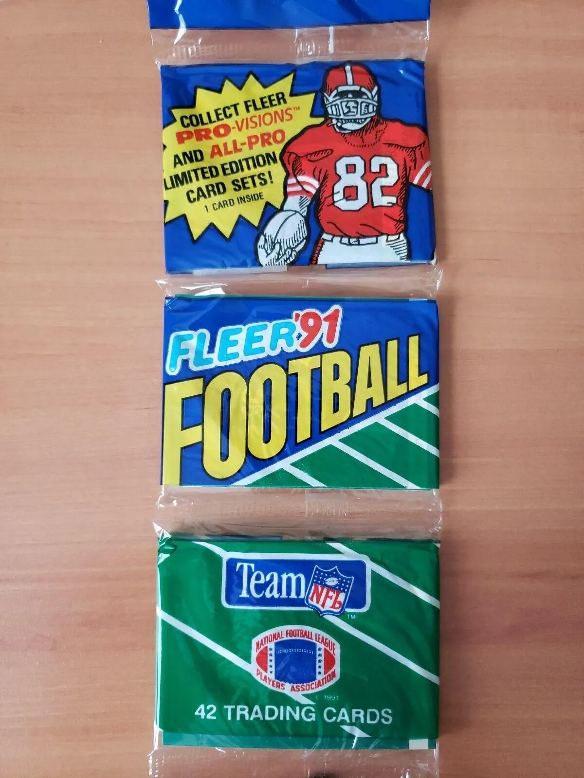 Product image for 1991 Fleer Football Rack Pack - #18 Fulcher All Pro, #47 Humphrey #401 Carrier