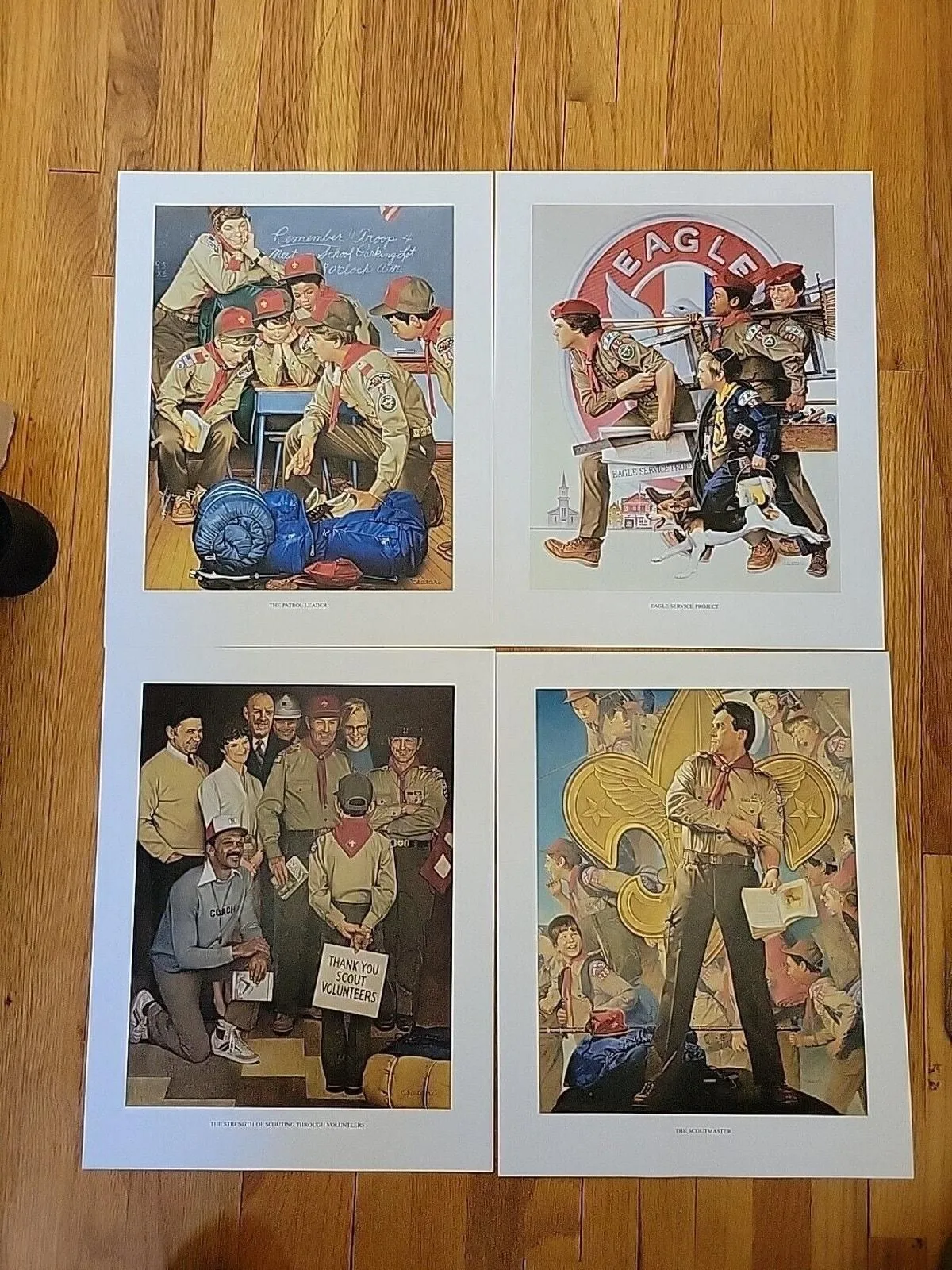 Product image for Lot of 4 1986 Hoyle Scouting Through The Years Posters - Patrol Leader, Eagle