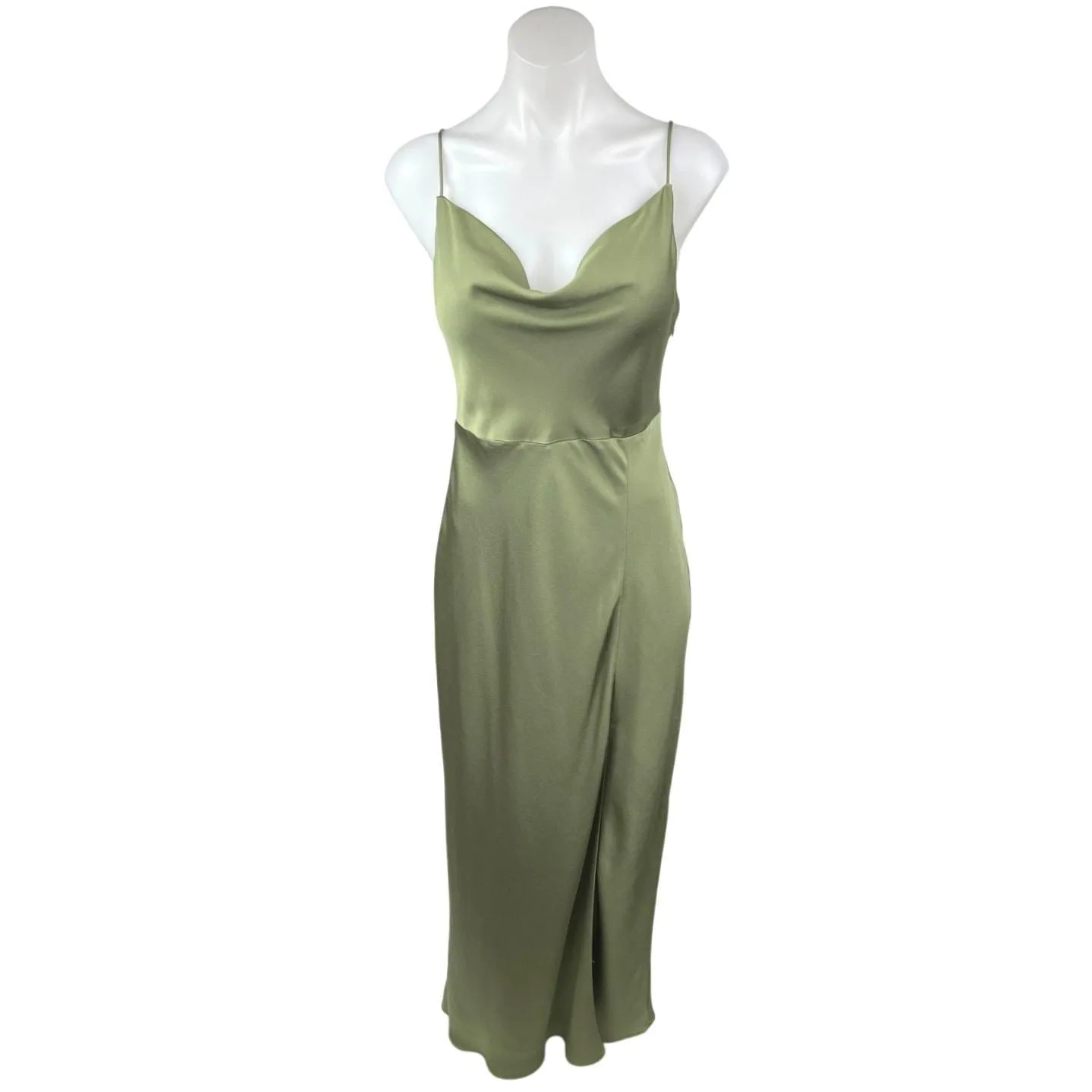 Product image for Pak & Fifth Green Silk Satin Sleeveless Cowl Neck Cami Camisole Maxi Dress Sz M - Dresses - M - pre-owned---excellent - Pak & Fifth