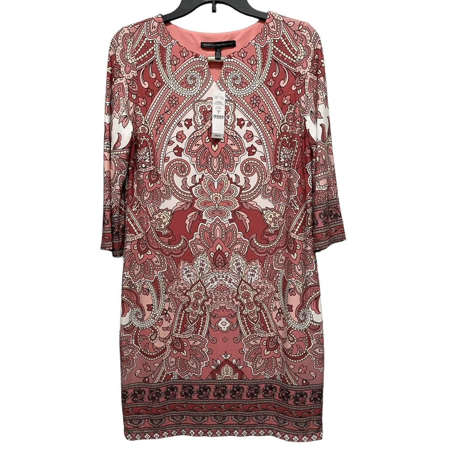 Product image for White House Black Market Women Multicolor Casual Dress Small Paisley Print NEW - White House Black Market