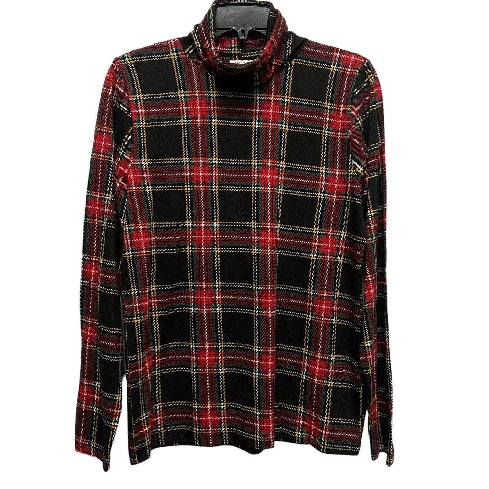 Product image for Women's J. Crew Tissue Turtleneck Medium Plaid Long Sleeve Pullover - J.CREW