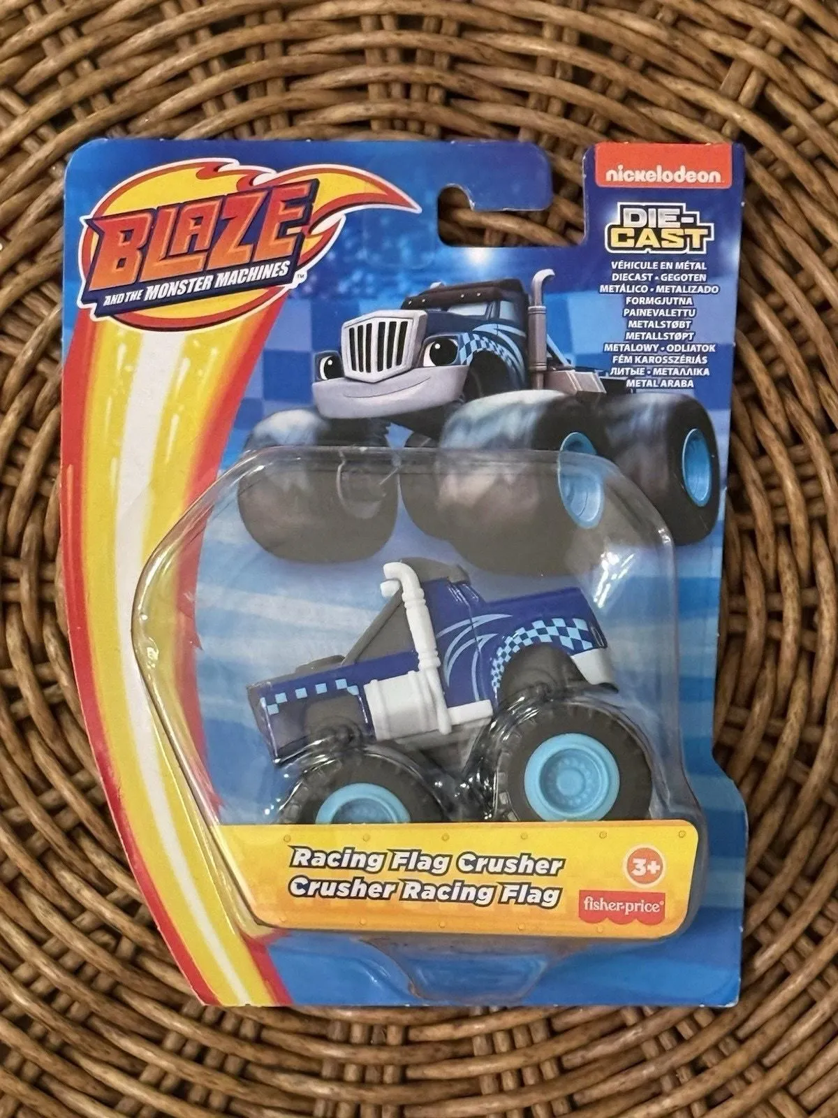 Product image for New Mattel Blaze and the Monster Machines Racing Flag Crusher Die Cast Truck