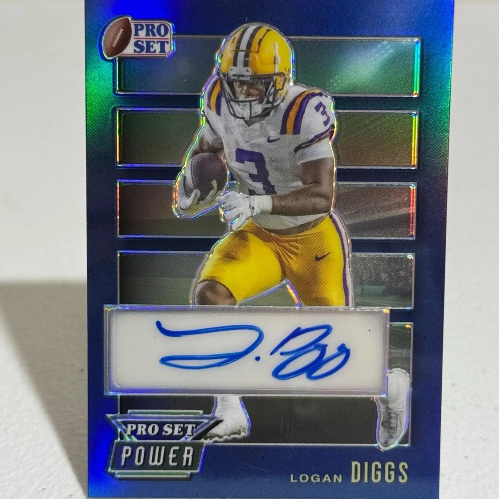Product image for 2024 Leaf Pro Set Metal Power Logan Diggs Autograph Auto Football Card /12