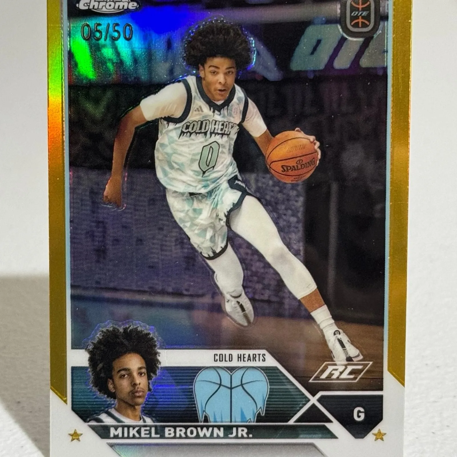 Product image for 2024 Topps Chrome OTE Overtime Mikel Brown Jr #74 Basketball Gold Refractor /50