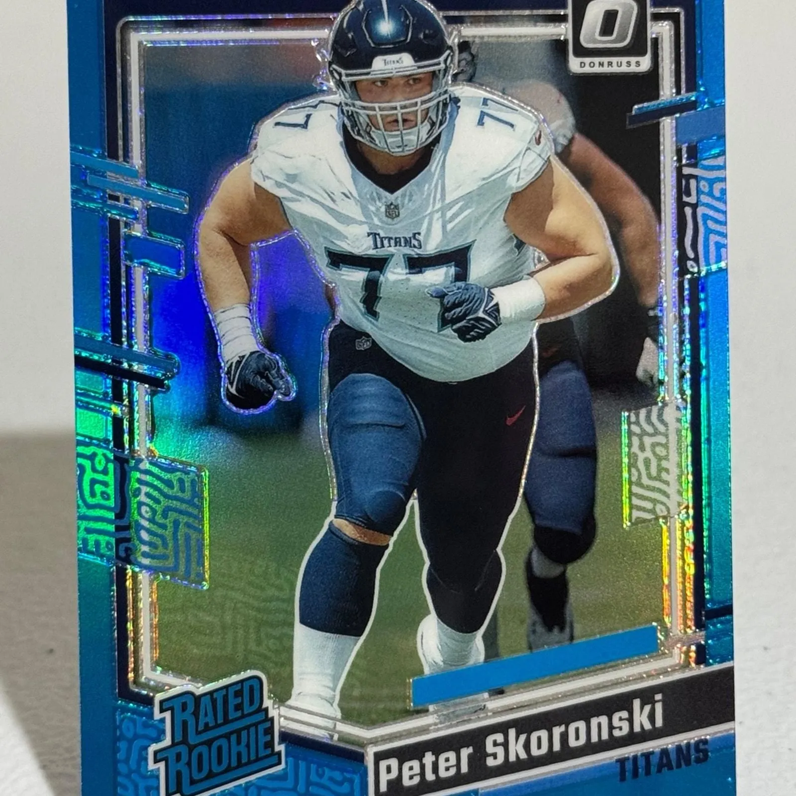Product image for 2023 Donruss Optic Aqua Rated Rookies /299 Peter Skoronski #296 card