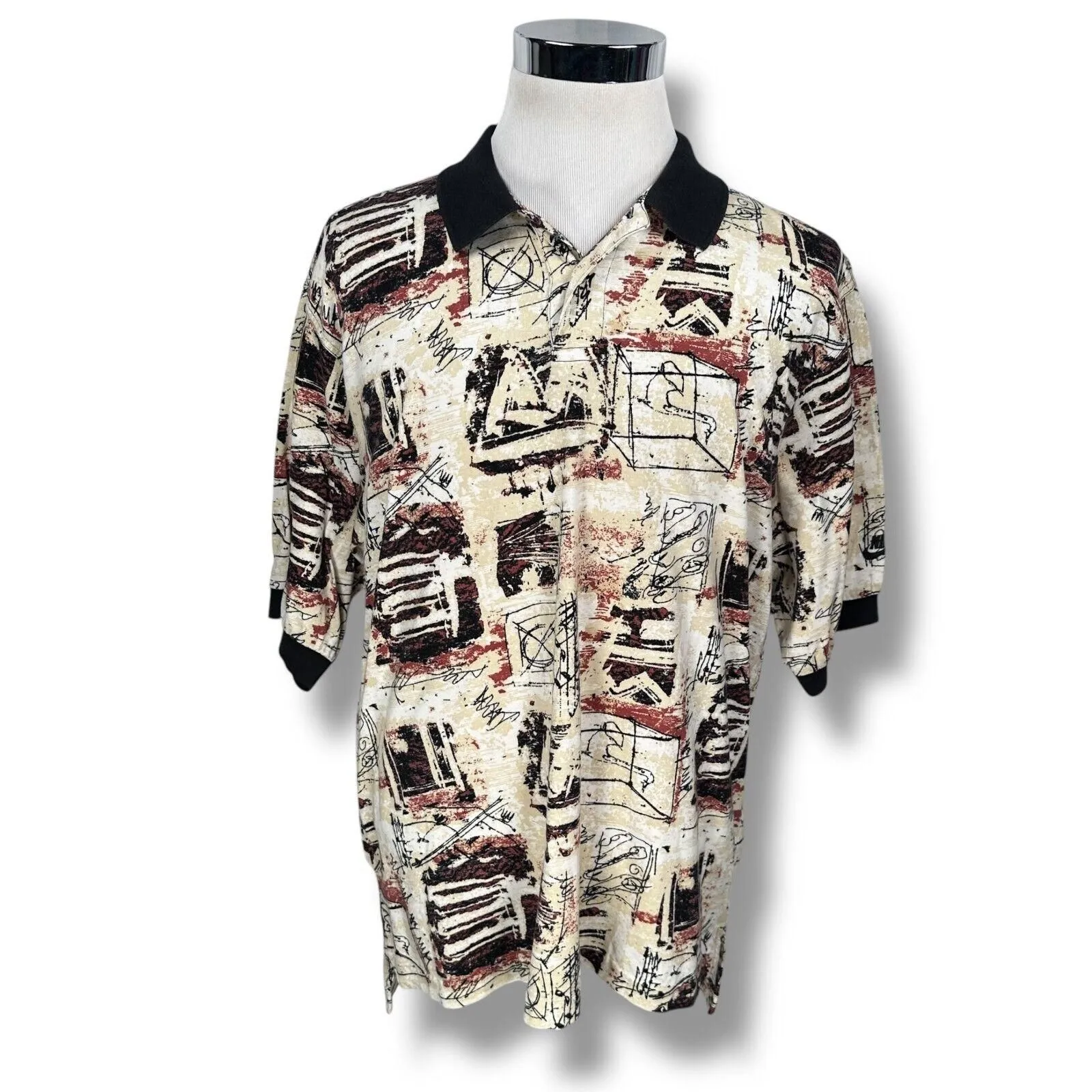 Product image for Vintage Nike Golf Polo Shirt Men’s XL Multicolor Abstract AOP 90s Geometric - pre-owned---good - Nike