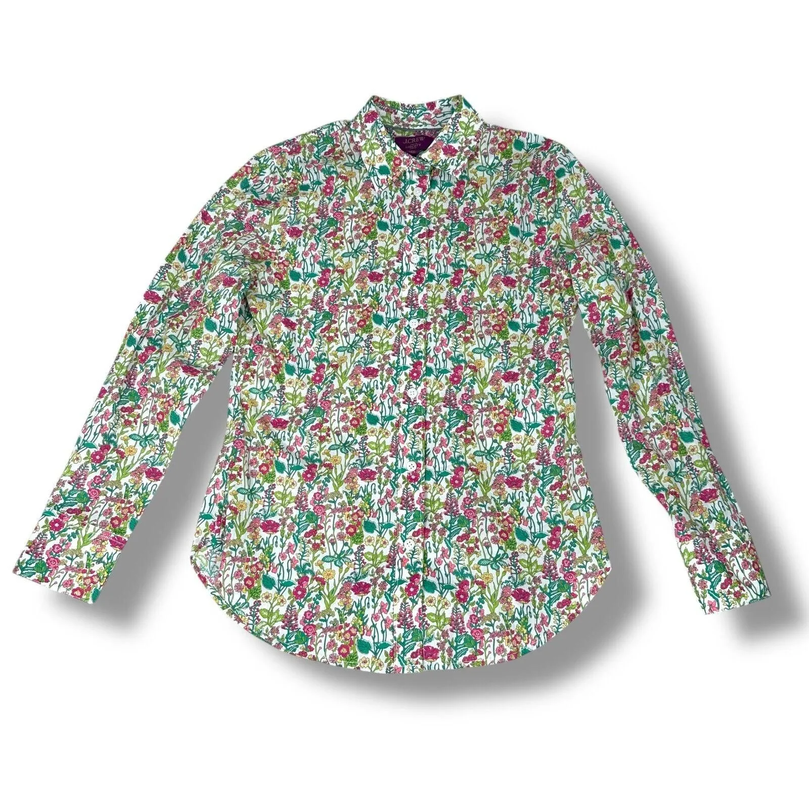 Product image for J crew x Liberty Fabric Shirt Women’s 00 Floral AOP Chintz Long Sleeve Button Up - pre-owned---good - J.CREW