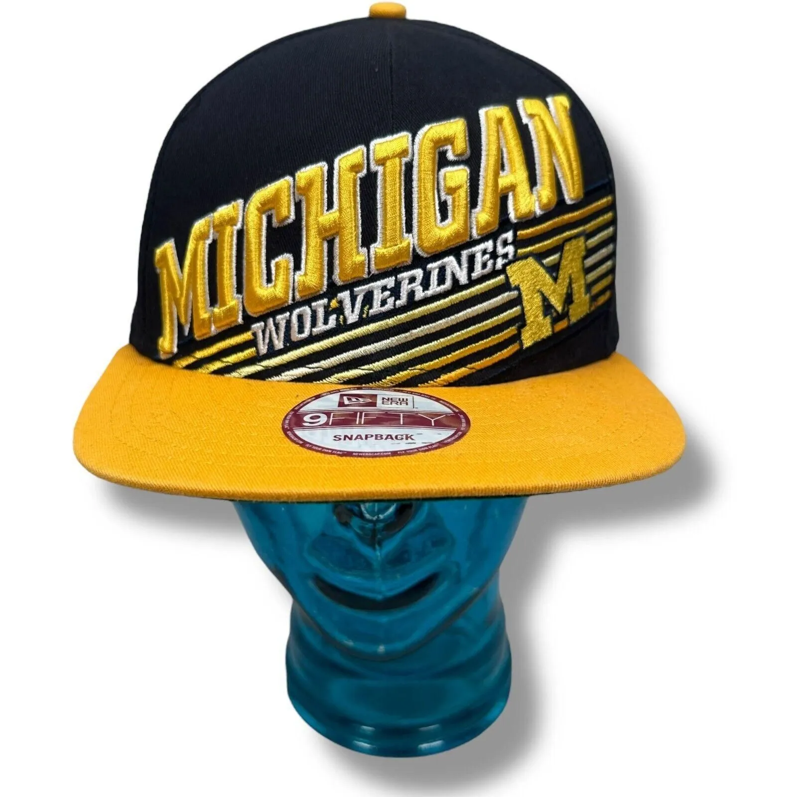 Product image for New Era 9FIFTY Michigan Wolverines Cap Men's Snapback Hat Navy Blue Yellow Gold - pre-owned---good - New Era
