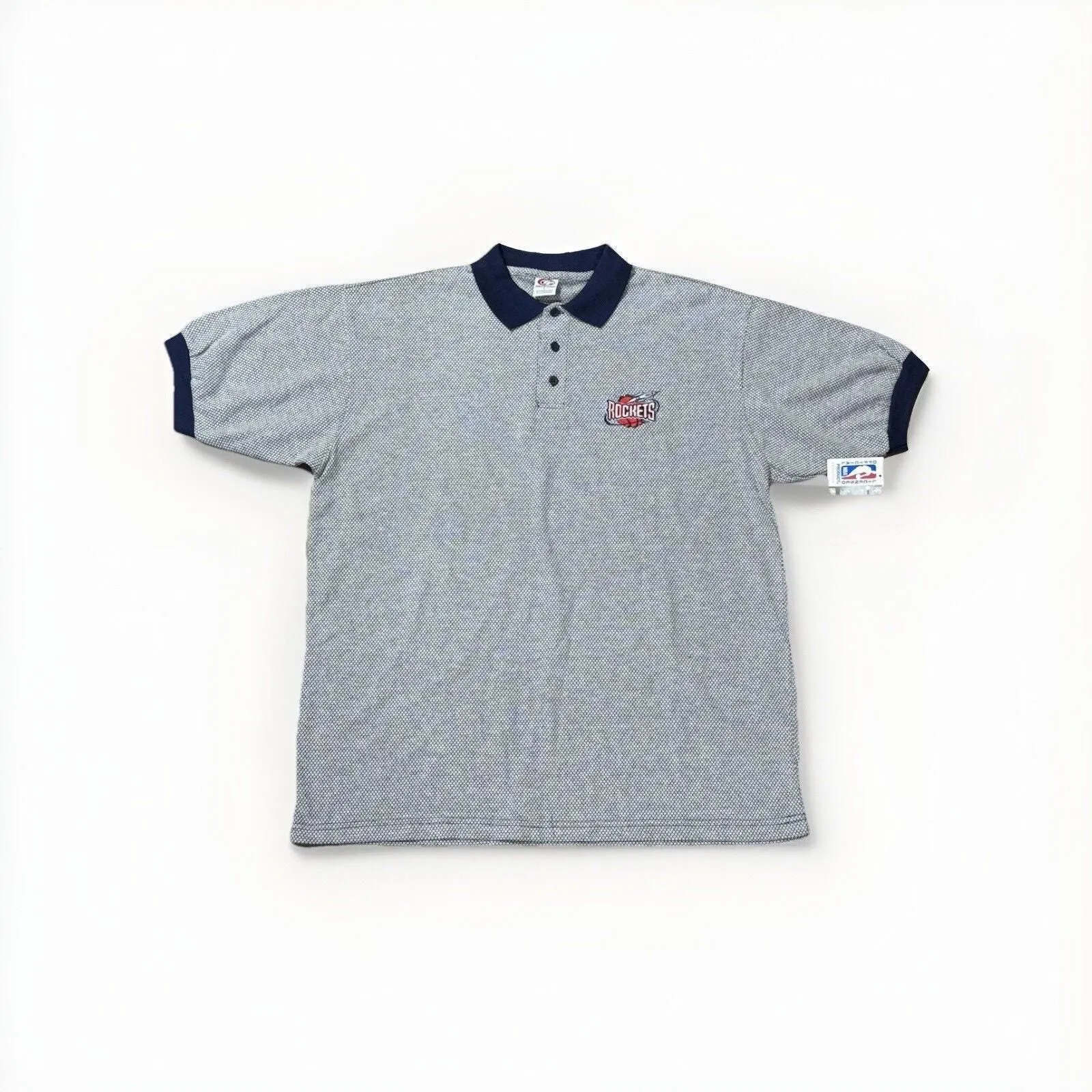 Product image for Vintage Houston Rockets True Fan Polo Shirt Large NBA Casual Logo Mens New NWT - True Fan