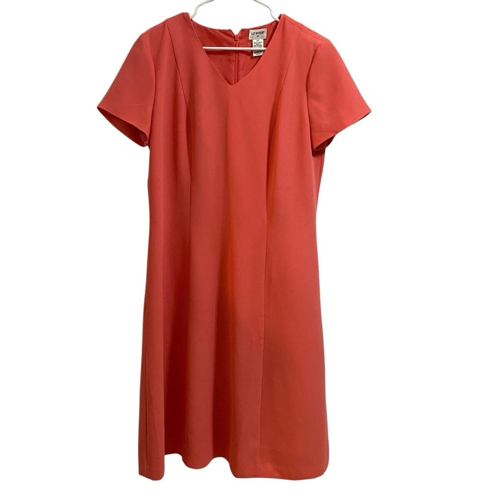 Product image for Ted Baker Coral Vneck Fit Flare Dress Women Tall 14 Sleeveless Zip Back W/ Dirt - 14 Tall - Dresses - pre-owned---good - Ted Baker