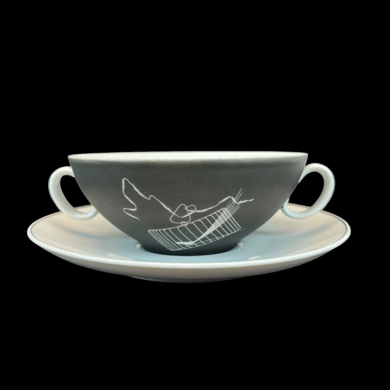Product image for RARE Johann Haviland Papageno Bird in a Cage Soup Bowl & Plate  Loewy MCM - pre-owned---good