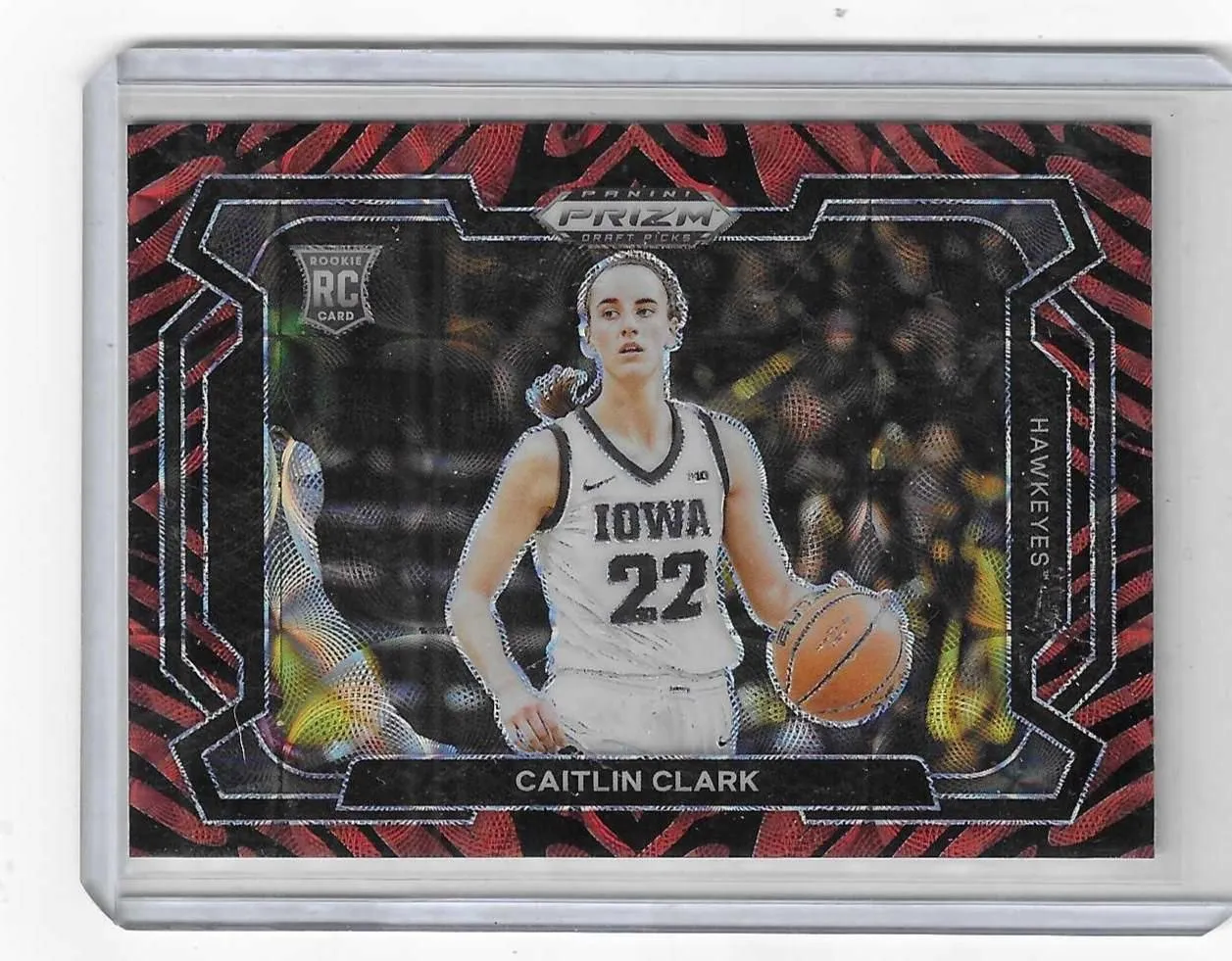 Product image for 2024 Prizm Caitlin Clark Tiger Stripe RC--SP - Basketball - RC - Prizm - Caitlin Clark - Prizm - Iowa Hawkeyes - No