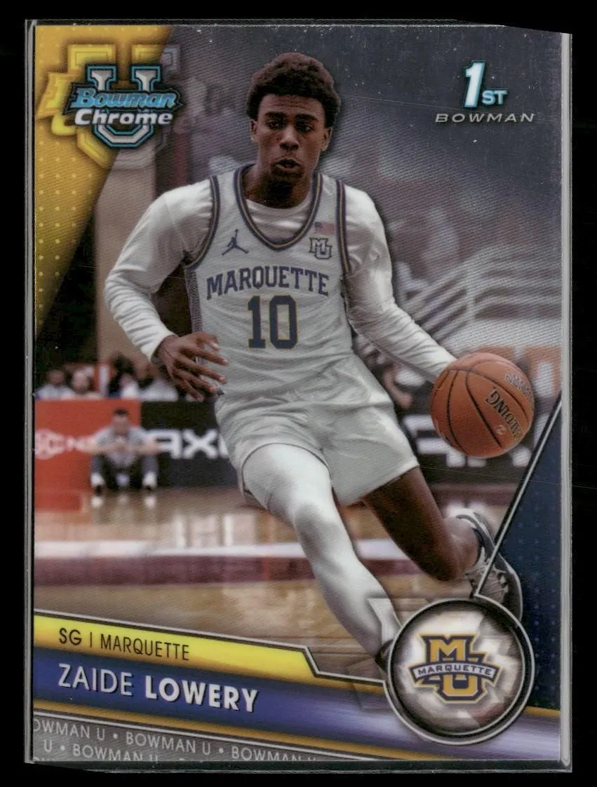Product image for 2023-24 Bowman University Chrome #99 Zaide Lowery Marquette Golden Eagles