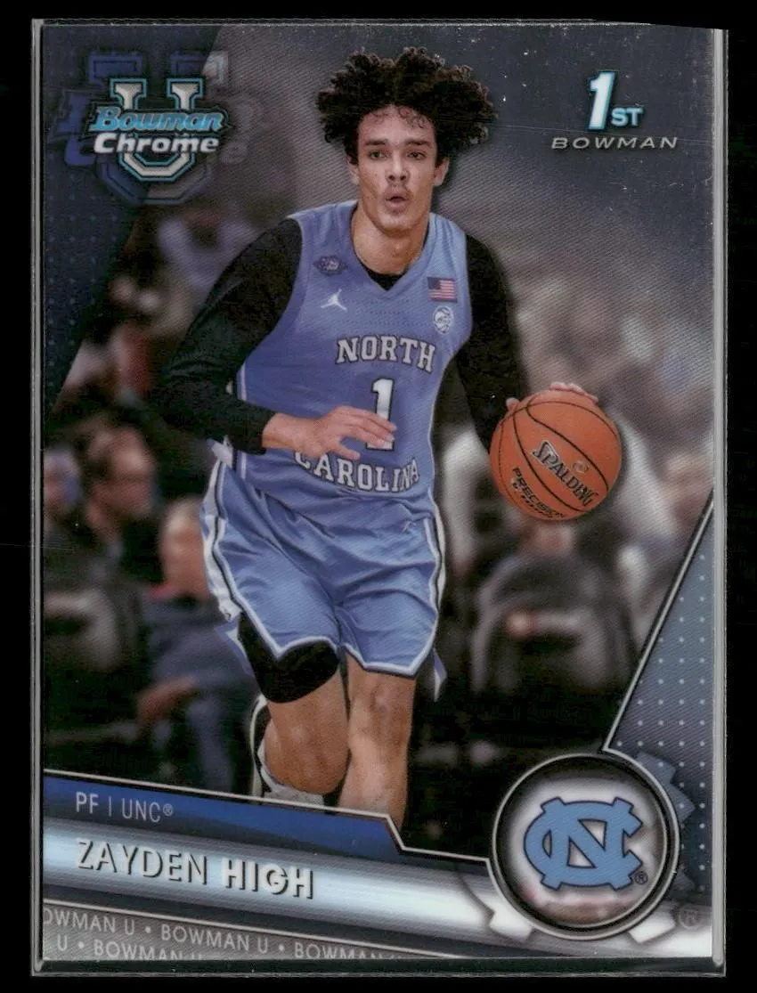 Product image for 2023-24 Bowman University Chrome #93 Zayden High North Carolina Tar Heels