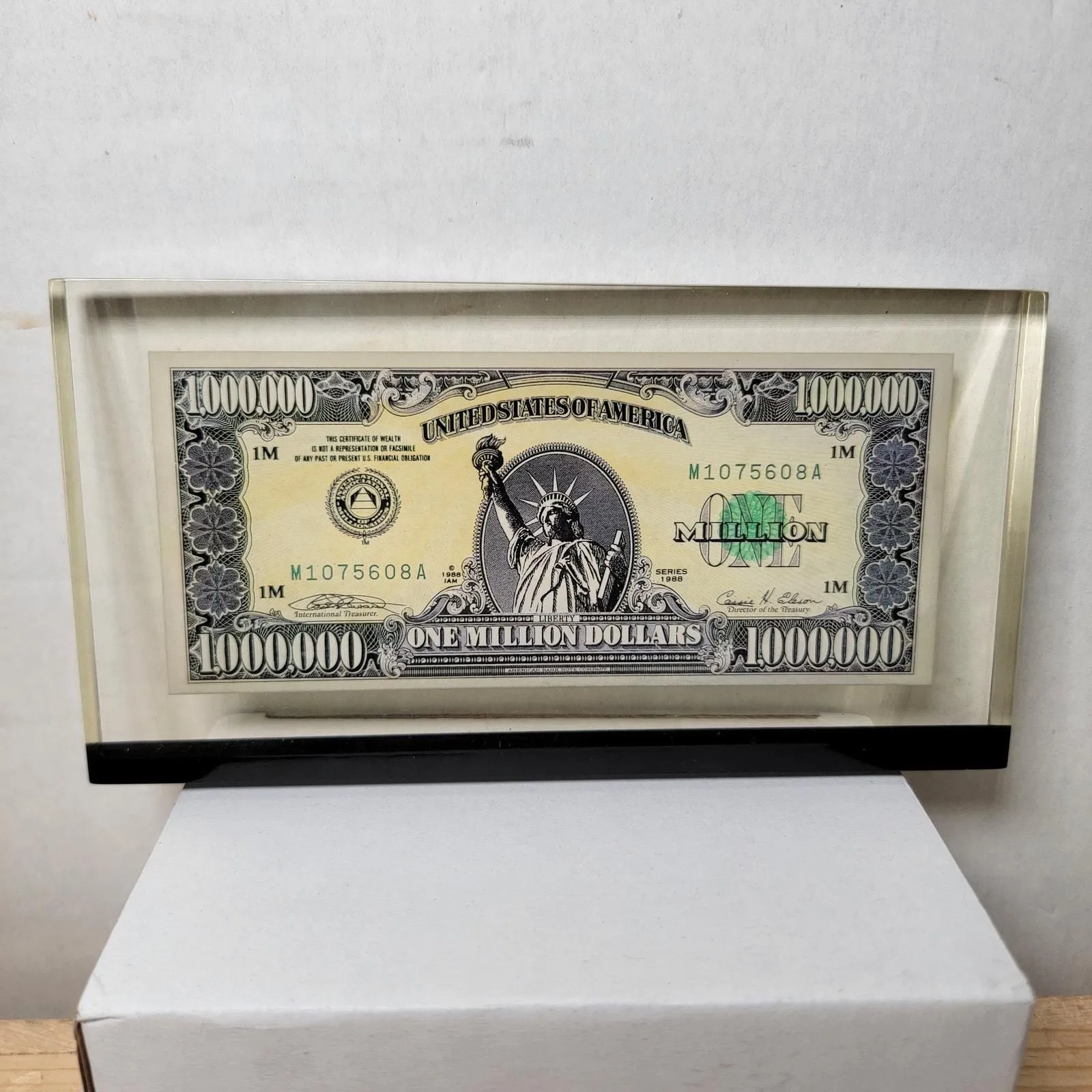Product image for Lucite Paperweight Million Dollar Bill (Non-Negotiable)