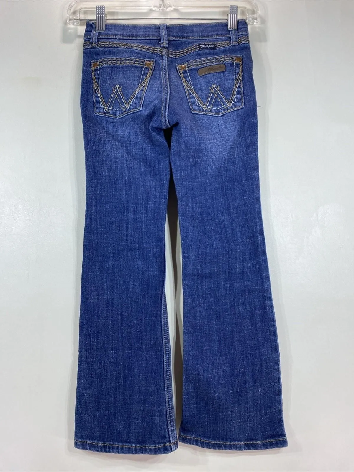Product image for Wrangler Denim Blue Jeans Wide Stitch Boy’s 8 Slim 22x23 - Wrangler
