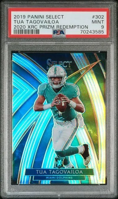 Product image for 2019 PANINI SELECT 2020 XRC PRIZM REDEMPTION TUA TAGOVAILOA 2020 XRC PRIZM REDEMPTION #302 PSA MINT 9