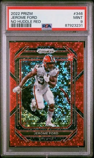 Product image for 2022 PANINI PRIZM JEROME FORD NO HUDDLE RED #346 PSA MINT 9