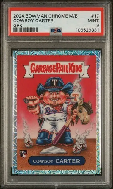 Product image for 2024 BOWMAN CHROME MEGA BOX BOWMAN GPK COWBOY CARTER #17 PSA MINT 9