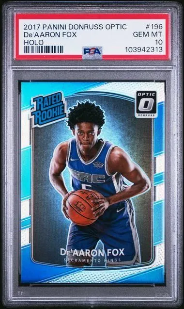 Product image for 2017 PANINI DONRUSS OPTIC De'AARON FOX HOLO #196 PSA GEM MT 10