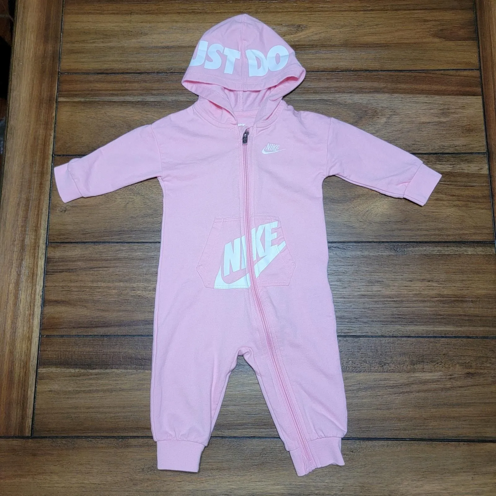 Product image for Nike Infant Pink Body Suit w/ Hood - Size 9M