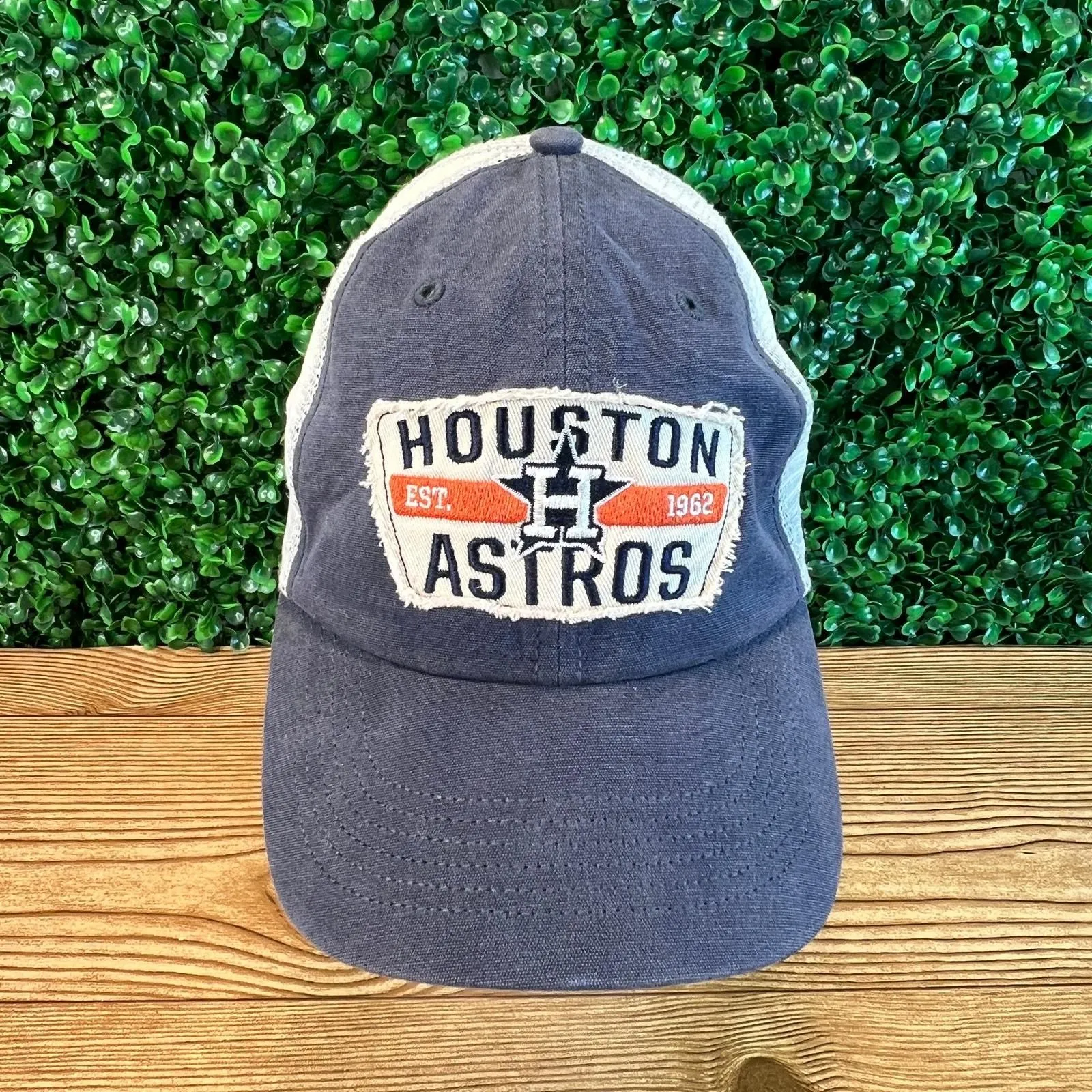 Product image for Houston Astros 47' Brand Mesh Snapback Hat Cap Distressed Patch OSFA - pre-owned---good - 47 Brand