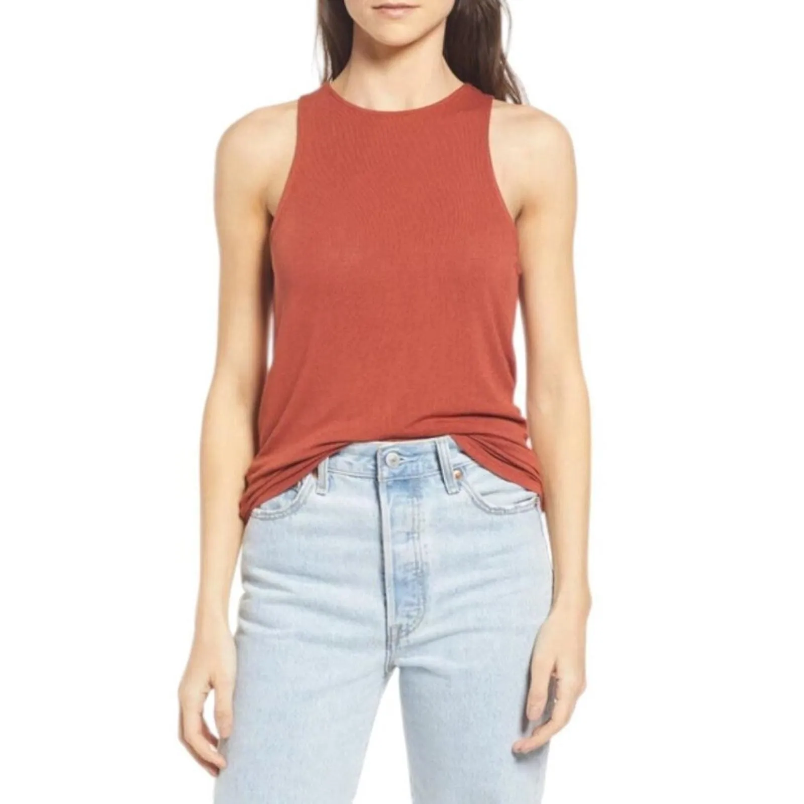Product image for Treasure & Bond High Neck Tank Top In Rust Henna Size XL NWOT $29 MSRP - Treasure & Bond