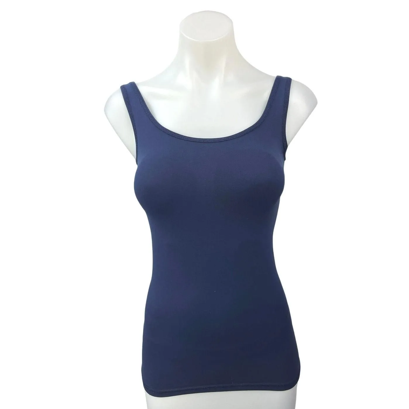 Product image for Theory Women's Blue Scoop Neck Sleeveless Stretch Knit Slim Fit Tank Top Size S - Tops - S - pre-owned---good - Theory