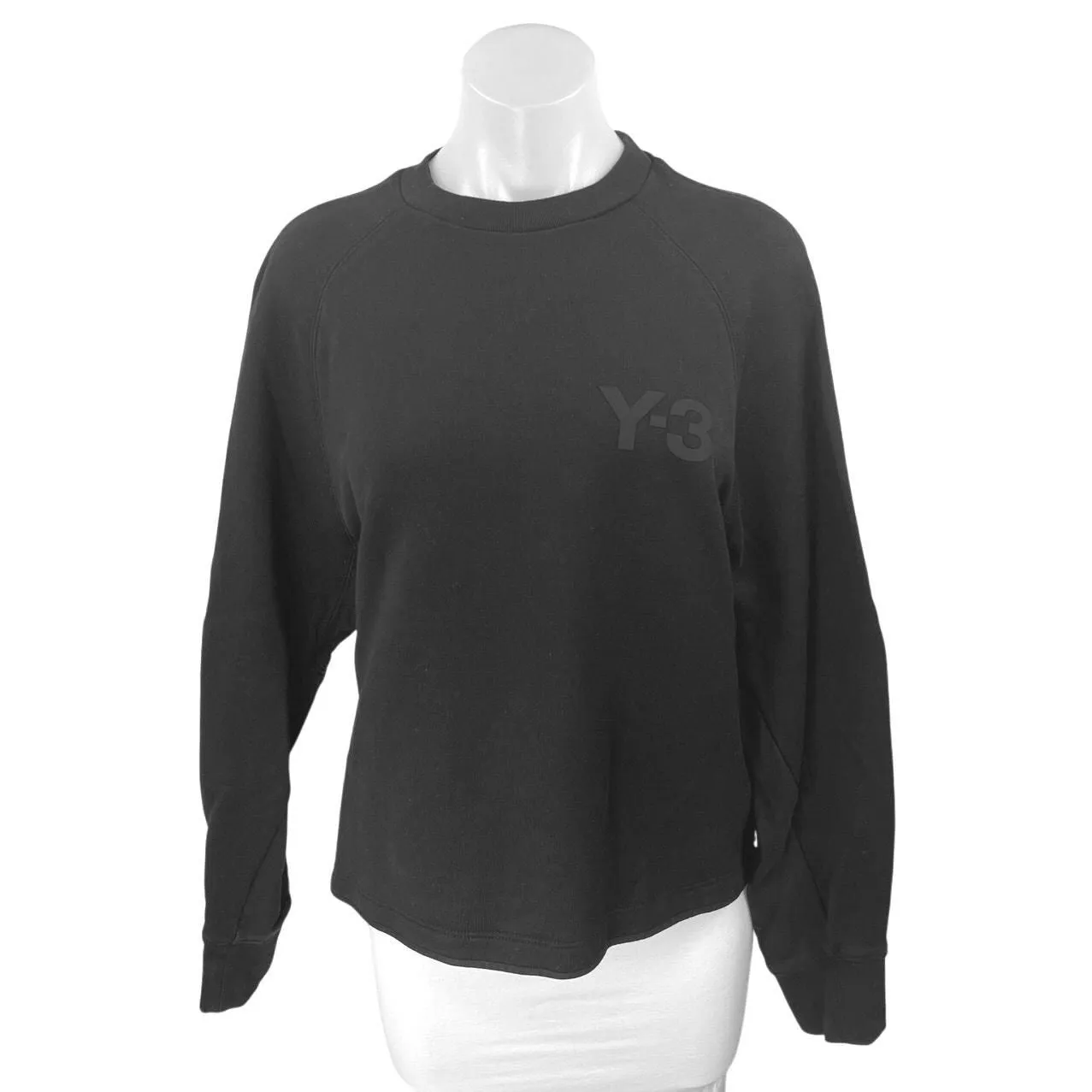 Product image for Y-3 Women's Black Long Sleeve Logo Crew Neck Cozy Sweater Sweatshirt Top Size M - Tops - M - pre-owned---excellent - Y-3