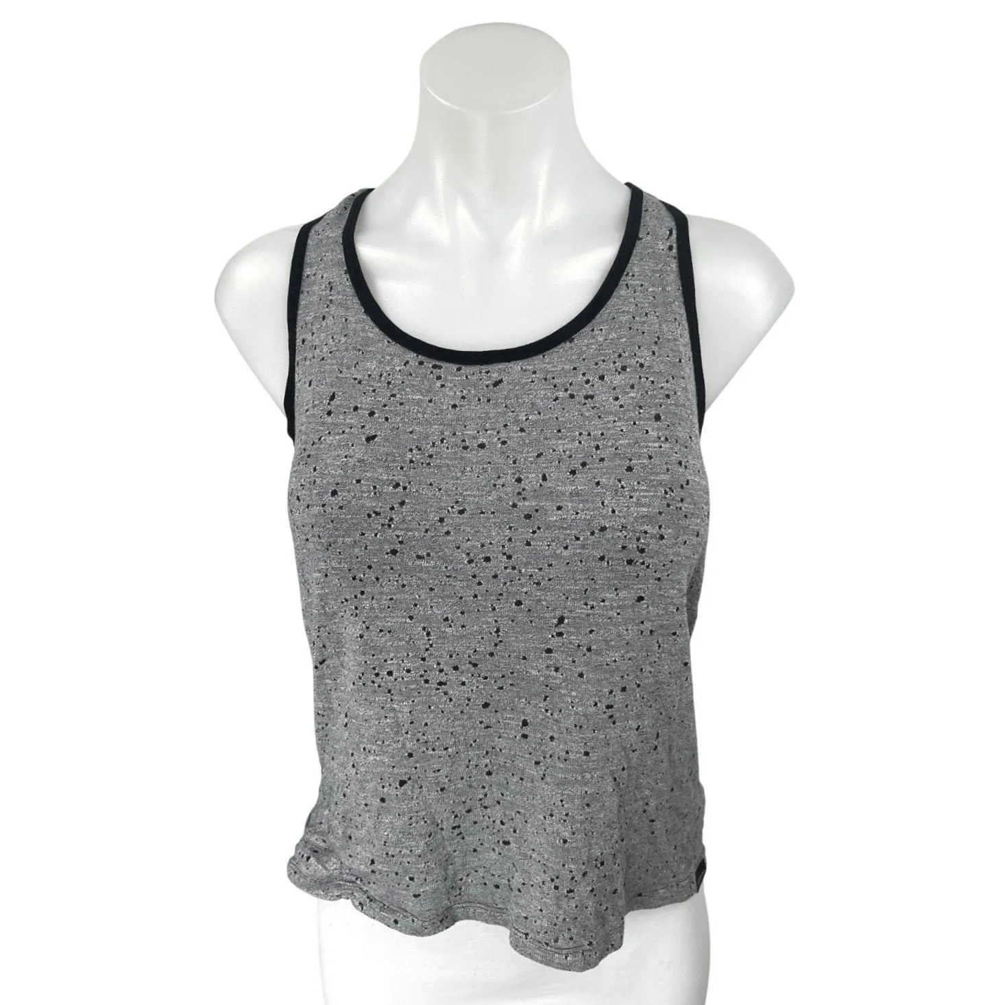 Product image for Koral Gray Sleeveless Eyelet Distressed Crossback Cami Camisole Tank Top Size S - S - pre-owned---excellent - Koral 
