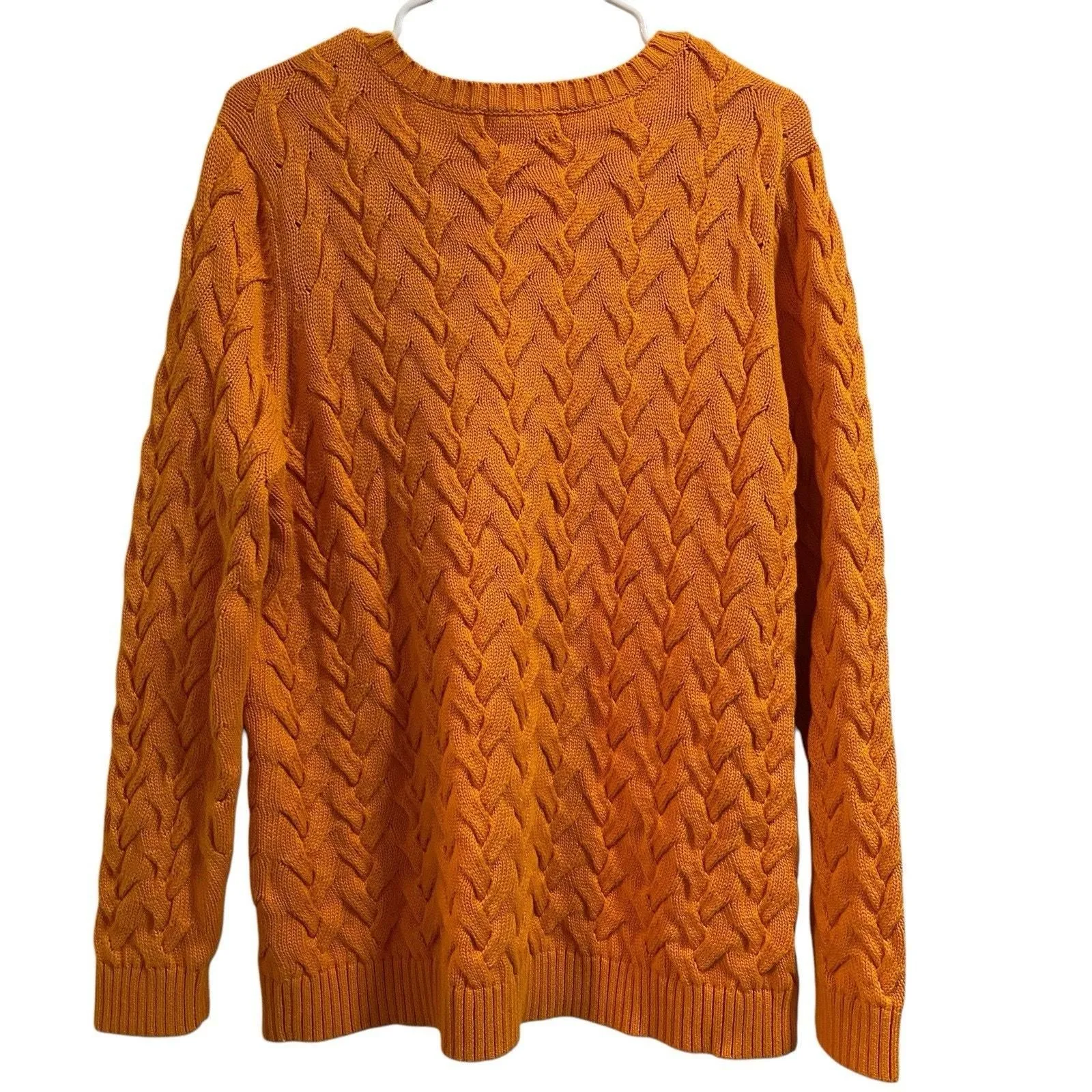 Product image for Lands End Women’s XL Cable Knit Fishermen Sweater 100% Cotton Chunky Spring - XL - Sweaters - pre-owned---excellent - Lands' End