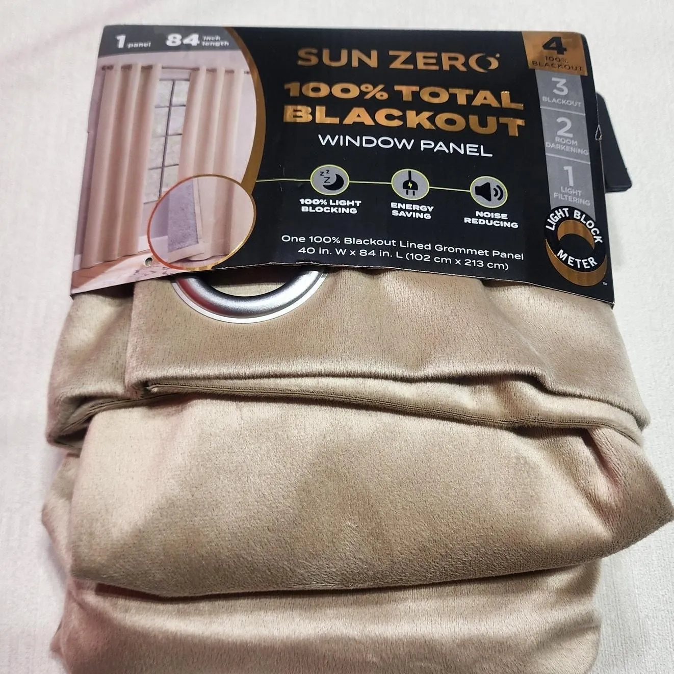 Product image for SUNZERO Blackout curtains W40''x L84'' Grommet panel Taupe