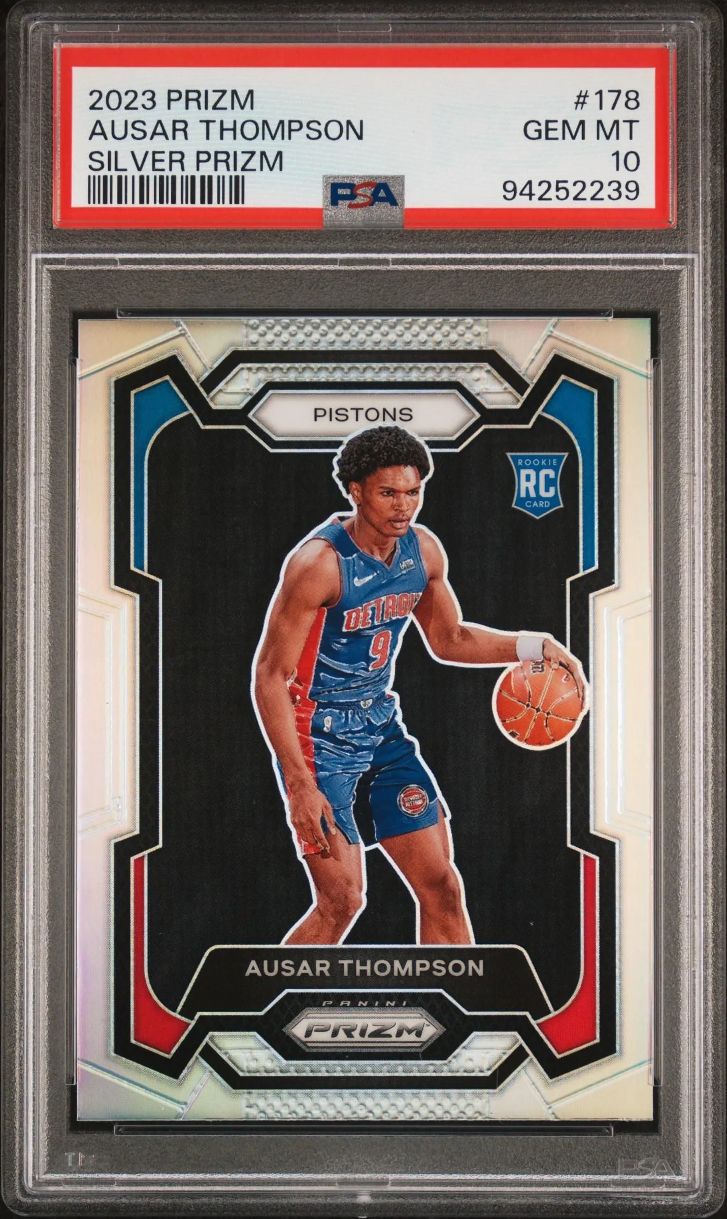 Product image for 2023 Panini Prizm Ausar Thompson #178 Silver PSA 10 - 2023 - Basketball - 178 - Panini - Ausar Thompson - 2023 Panini Prizm - 723 - 0 - Silver - Yes