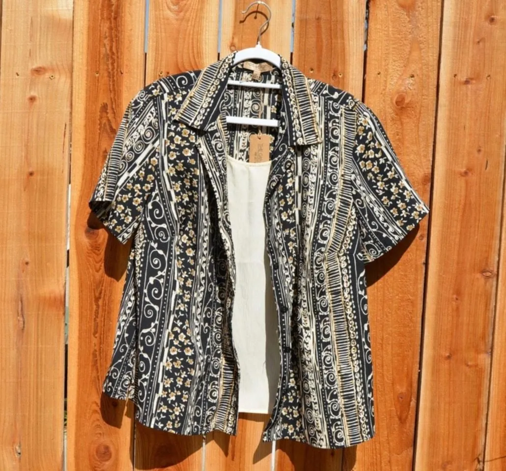 Product image for Vintage 1990s Notations Woman Twofer Hawaiian Shirt and Shell - pre-owned---excellent - Notations