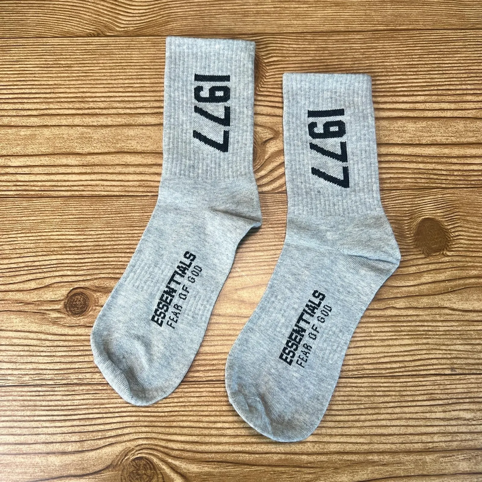 Product image for Fear of God Essentials 1977 Gray Crew Socks 1 Sz