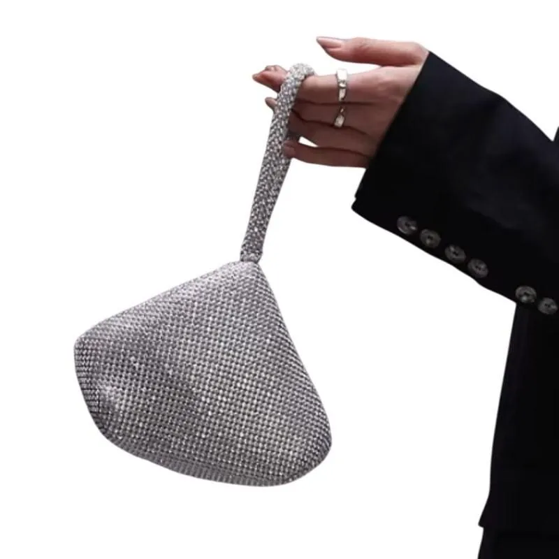 Product image for Topshop Gigi Embellished Grab Bag in Silver