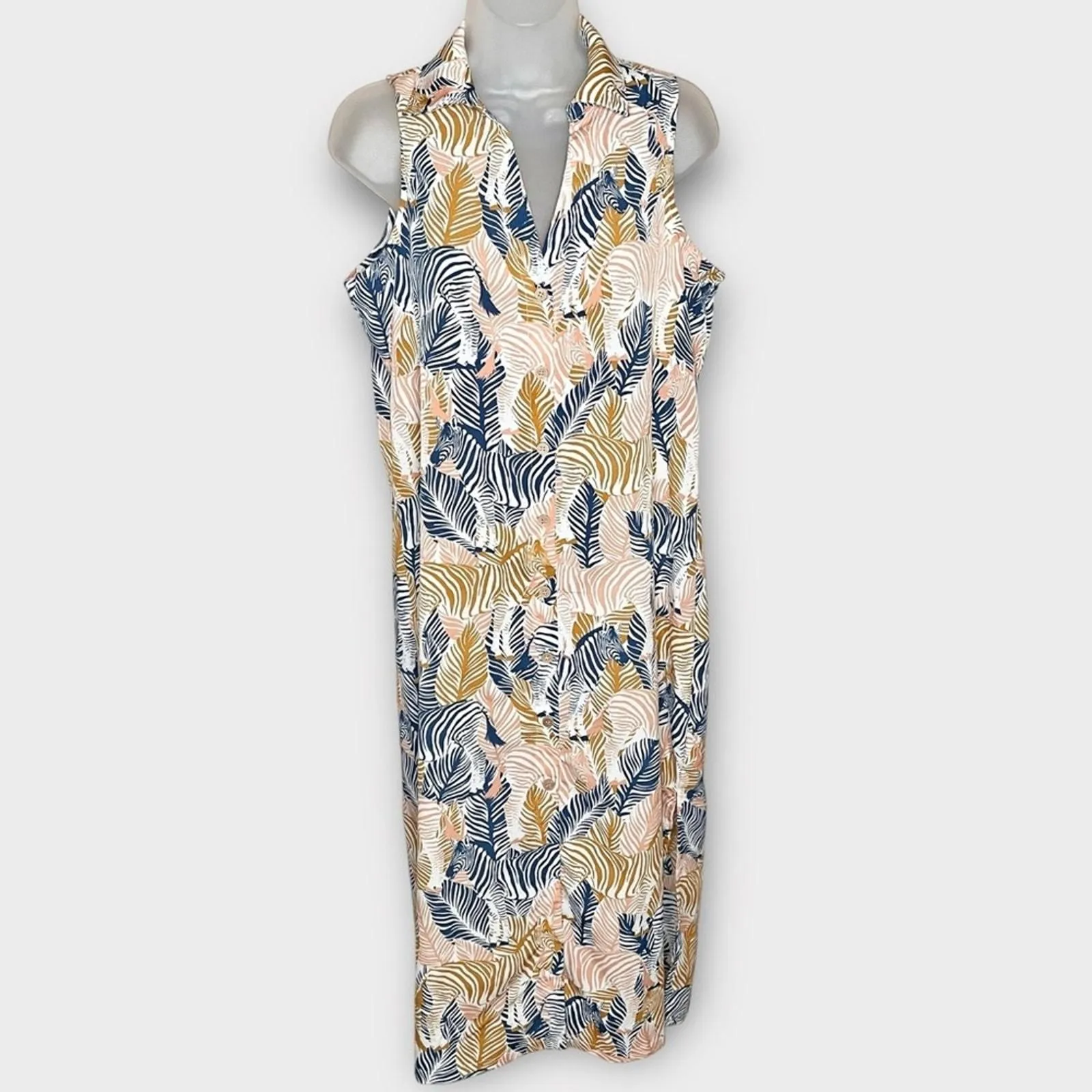 Product image for TASH + SOPHIE Novelty Zebra Maxi Dress Size 10 multicolor sleeveless casual - pre-owned---excellent - tash + sophie