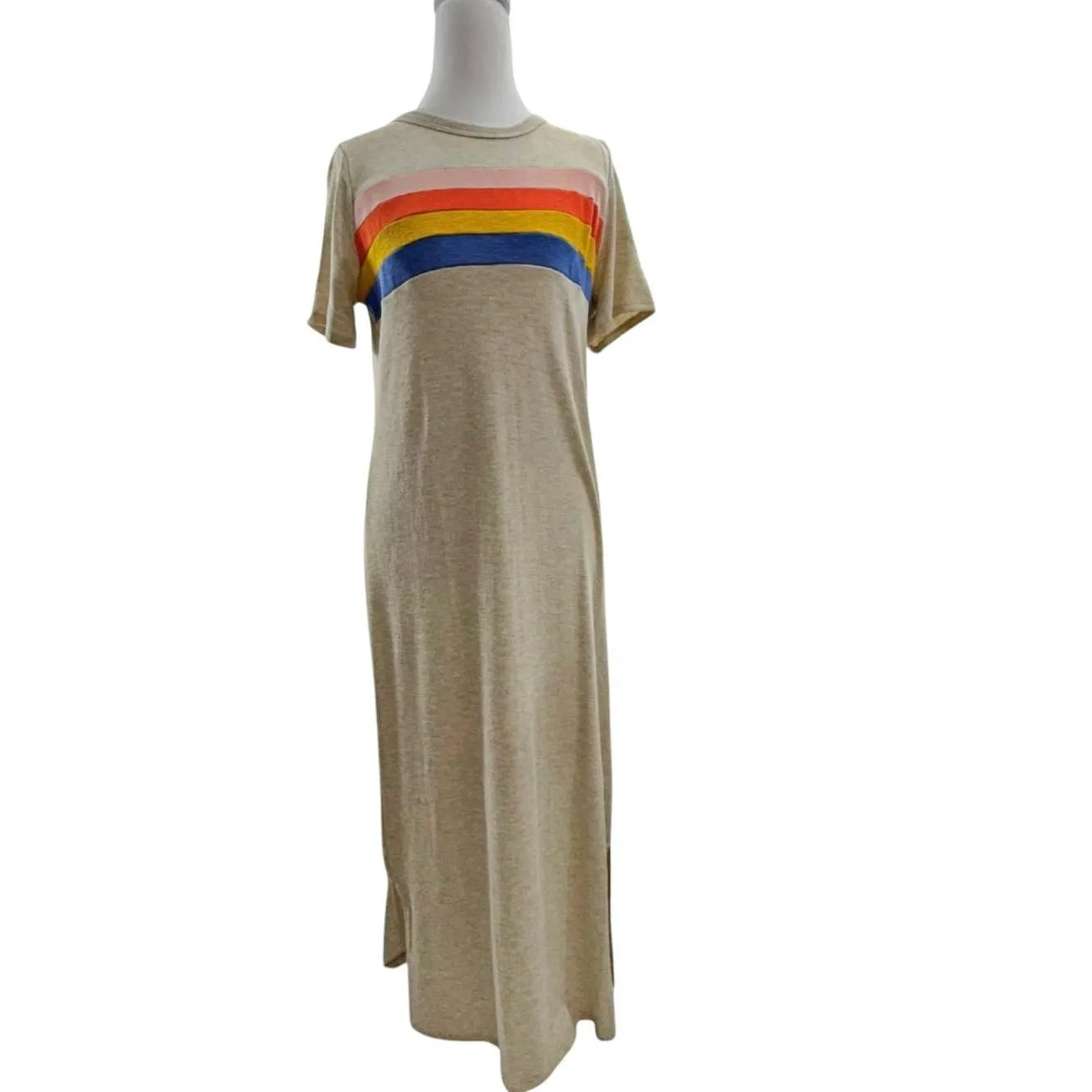 Product image for Anthropologie Ella Mara Julien Maxi Tee SM Rainbow Casual Resort NEW - new-with-tags - Ella Mara
